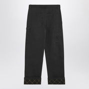 Burberry Black trousers with Check pattern lapels