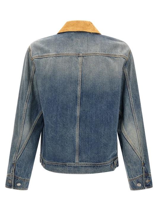 Mcqueen Suede Denim Jacket for Men — Premium Trucker