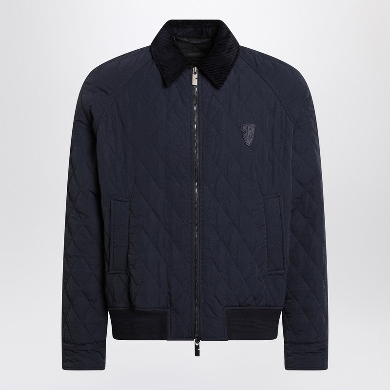 Burberry Quilted Jacket — Navy Nylon Jacket for Men