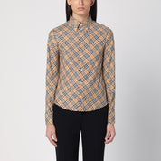 Chemise boutonnée Burberry beige à motif à carreaux