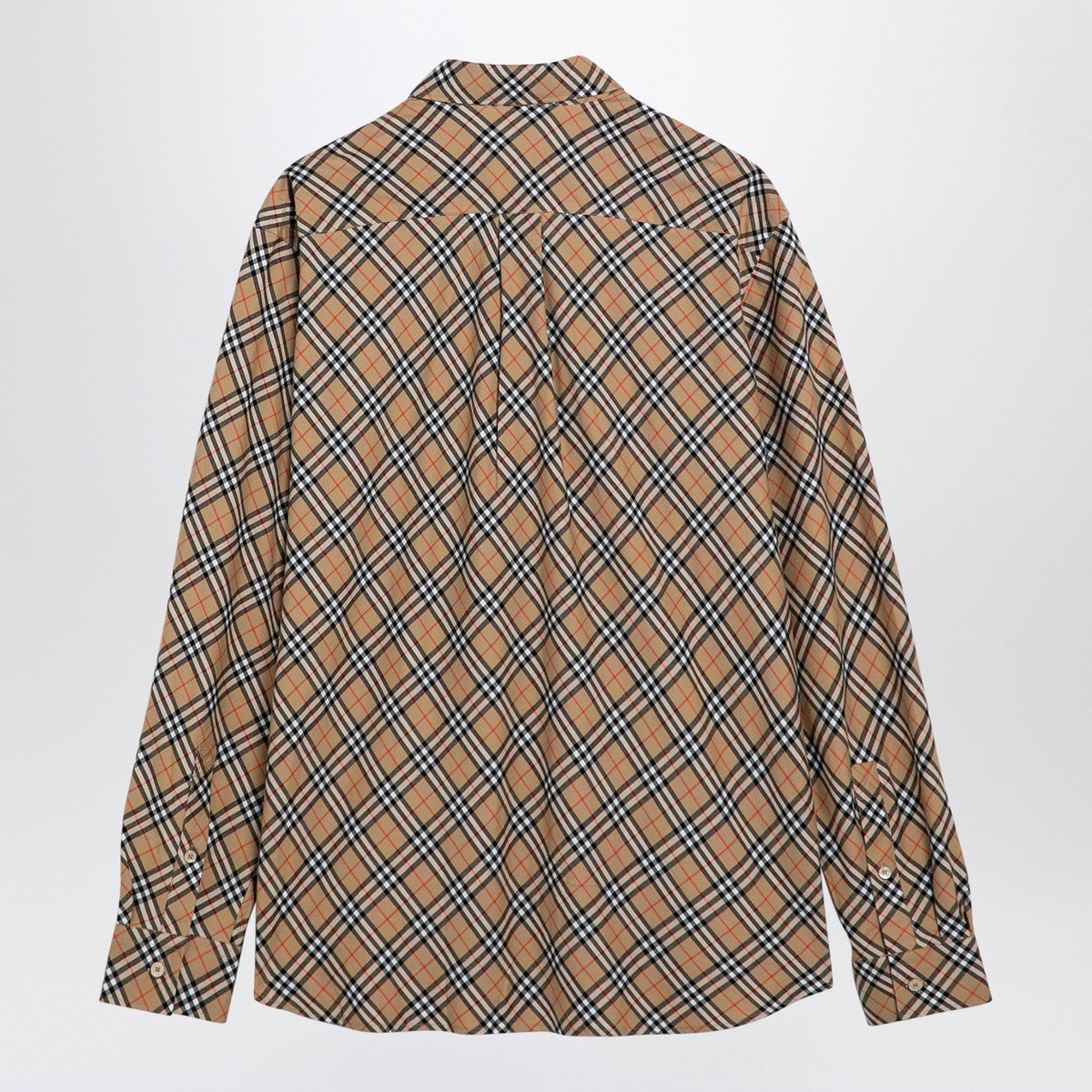 Burberry Beige button-down shirt with Check pattern