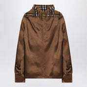 Burberry Satin Shirt with Check Panel