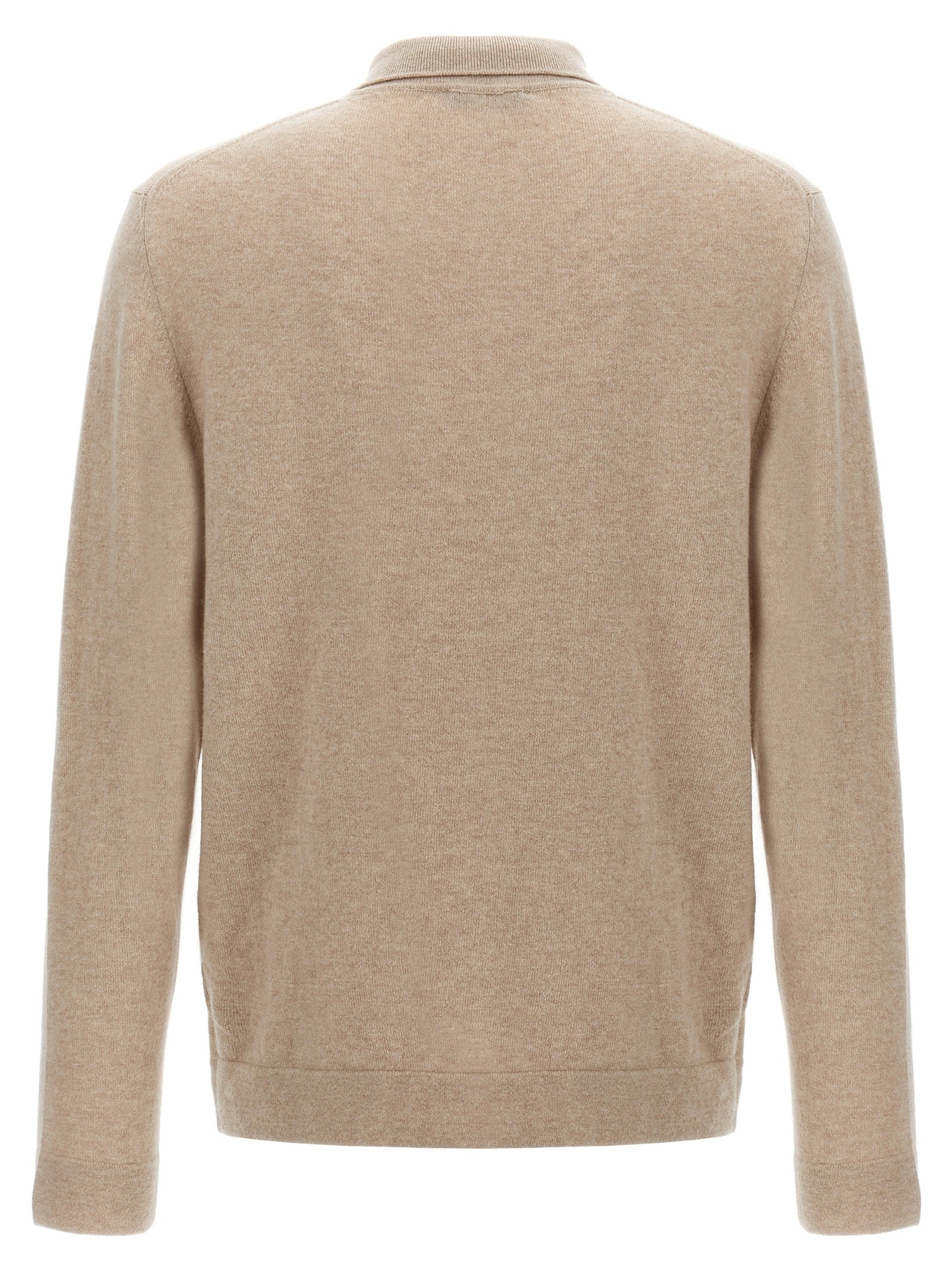 Zanone Cashmere Wool Polo Shirt for Men — Beige