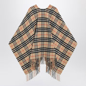 Cape en laine et cachemire à motif à carreaux Burberry
