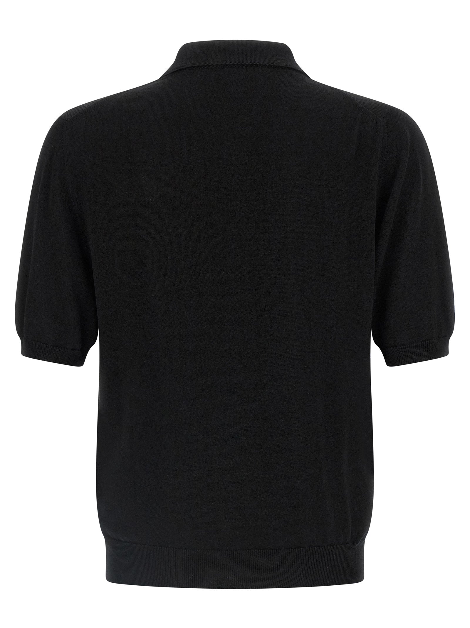 Zanone Cotton Knit Polo Shirt for Men — Black, New