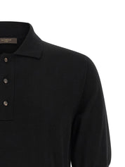 Zanone Cotton Knit Polo Shirt for Men — Black, New