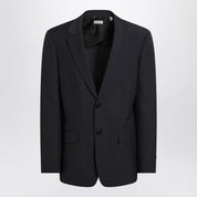 Burberry Navy Blue Wool Blend Jacket — Single‑Breasted Elegance