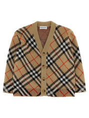 Burberry Graham Cardigan Knitwear — Beige V‑Neck