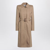 Trench-coat beige avec ceinture Alexander McQueen