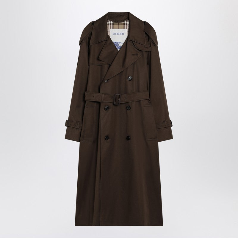 Burberry Trench Castleford long in juniper cotton gabardine