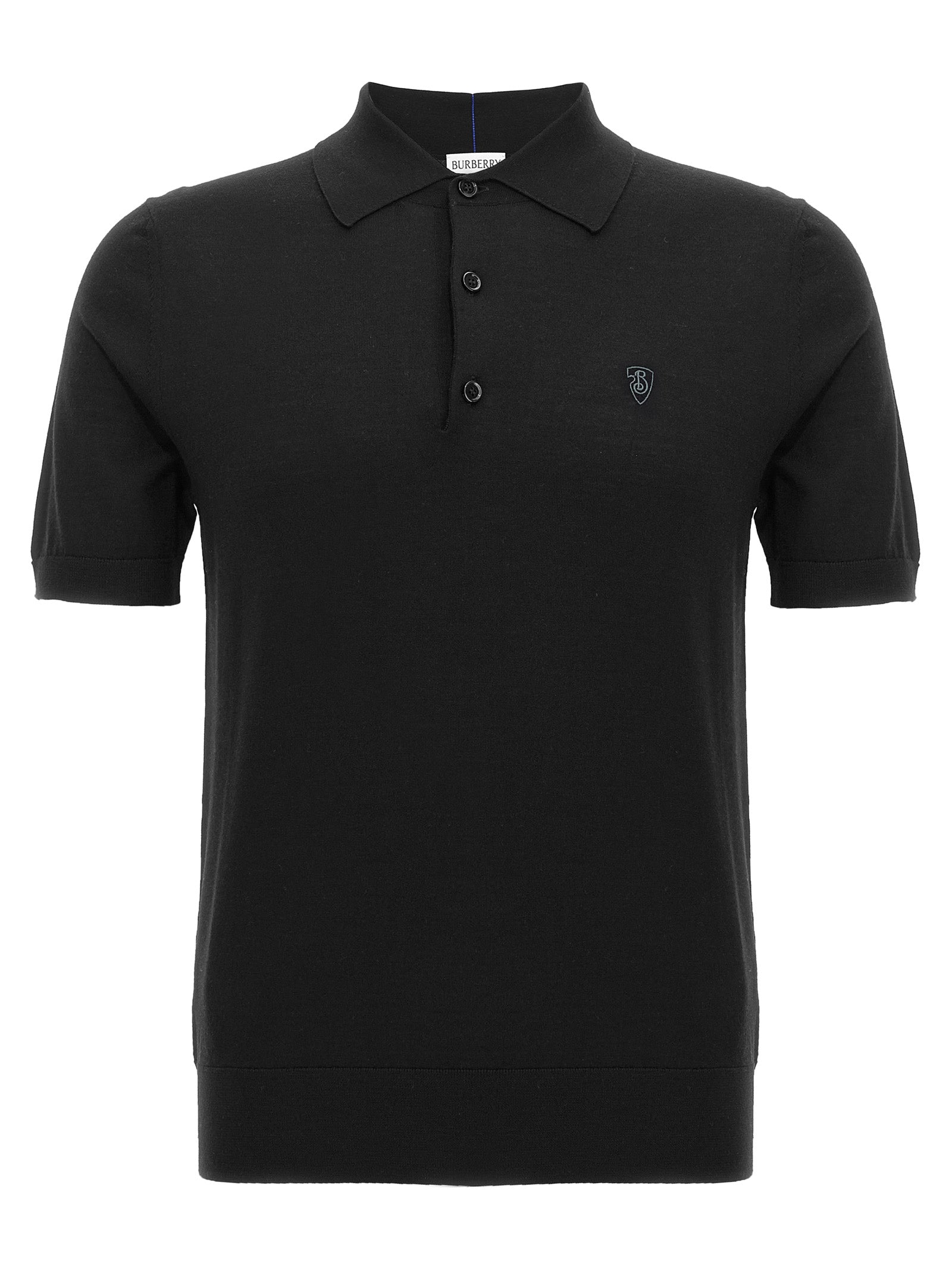 Burberry Wool Polo Shirt for Men — Black, Spring 2025