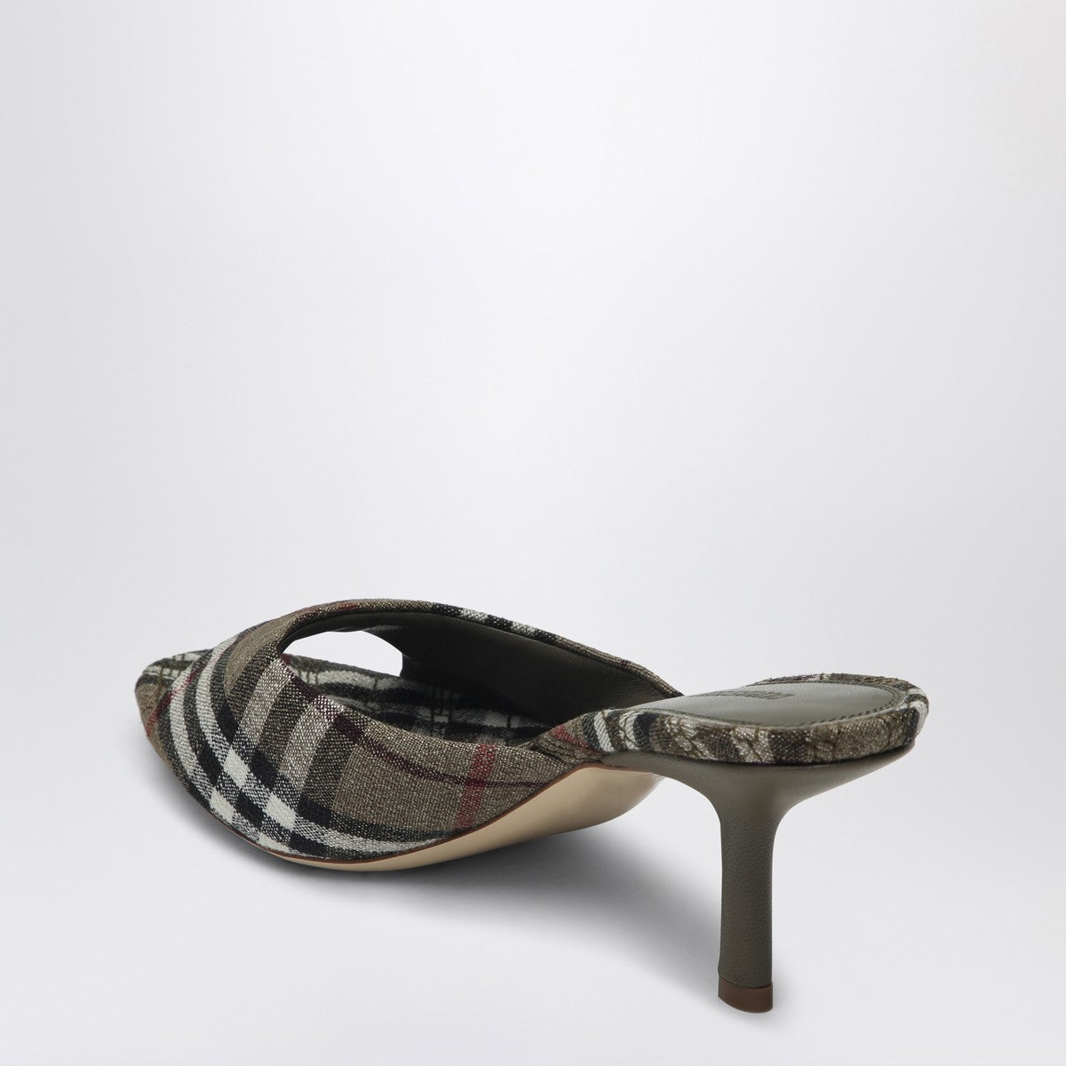 Burberry Mews Mule with Check Pattern — Leather Stiletto Mule