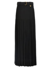 Burberry Pleated Skirt — Black Semi‑Transparent Viscose