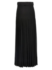 Burberry Pleated Skirt — Black Semi‑Transparent Viscose