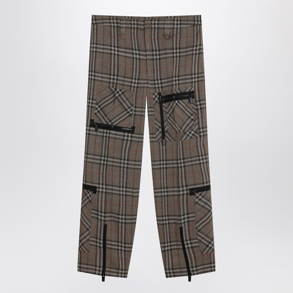 Burberry cargo pants in silk blend with Check pattern