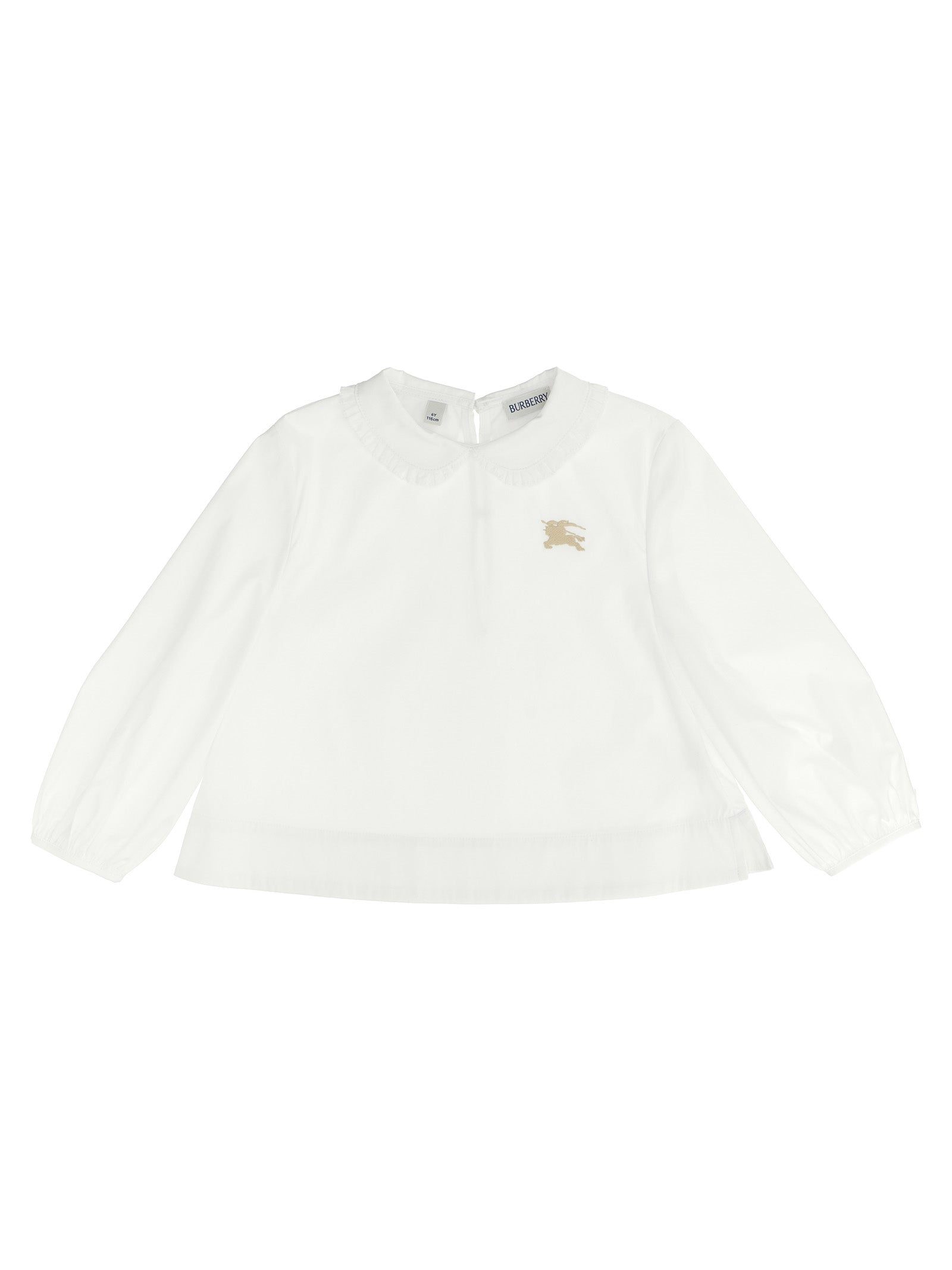 Burberry Cora Shirt - Girls' White Topwear, Ruffled Collar
