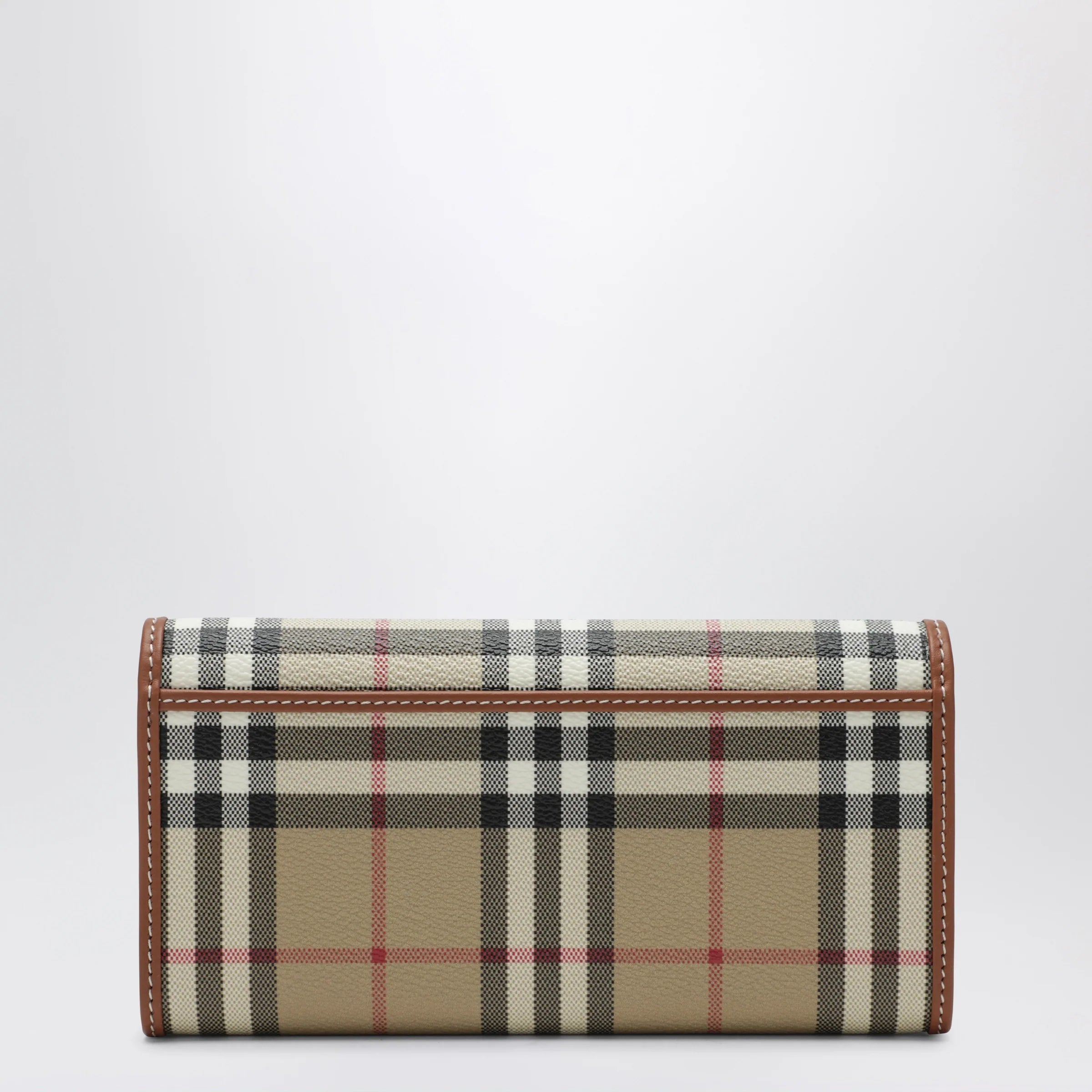 Burberry Check continental wallet in coated cotton blend, beige