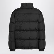 Burberry Black zip down jacket with Check detail