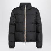 Burberry Black zip-up puffer jacket with Check detail