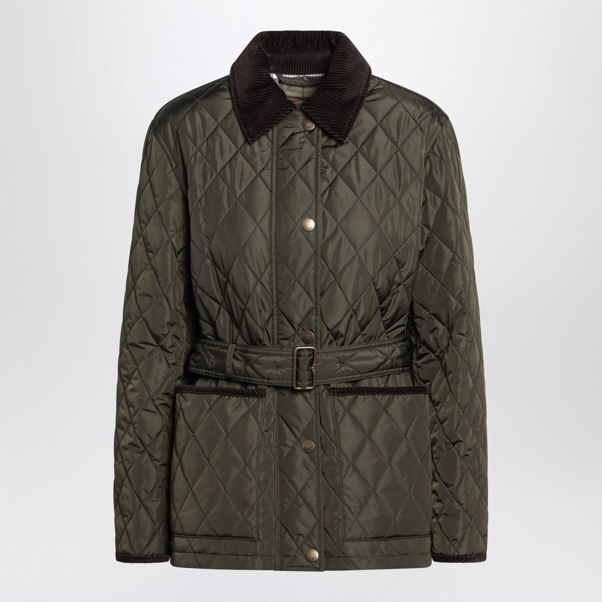 Burberry Dark green quilted nylon jacket