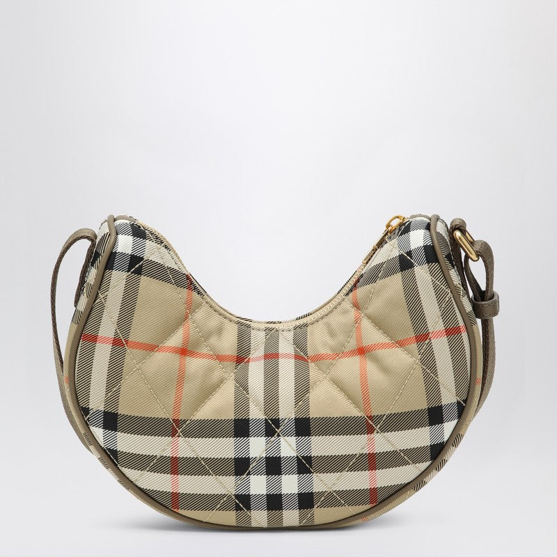 Burberry Medium Horseshoe Crossbody Bag in Check Cotton