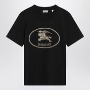 T-shirt noir Burberry avec motif chevalier équestre