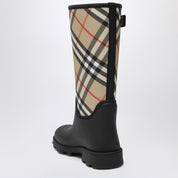 Burberry Tall black Marsh Stamp rubber boots