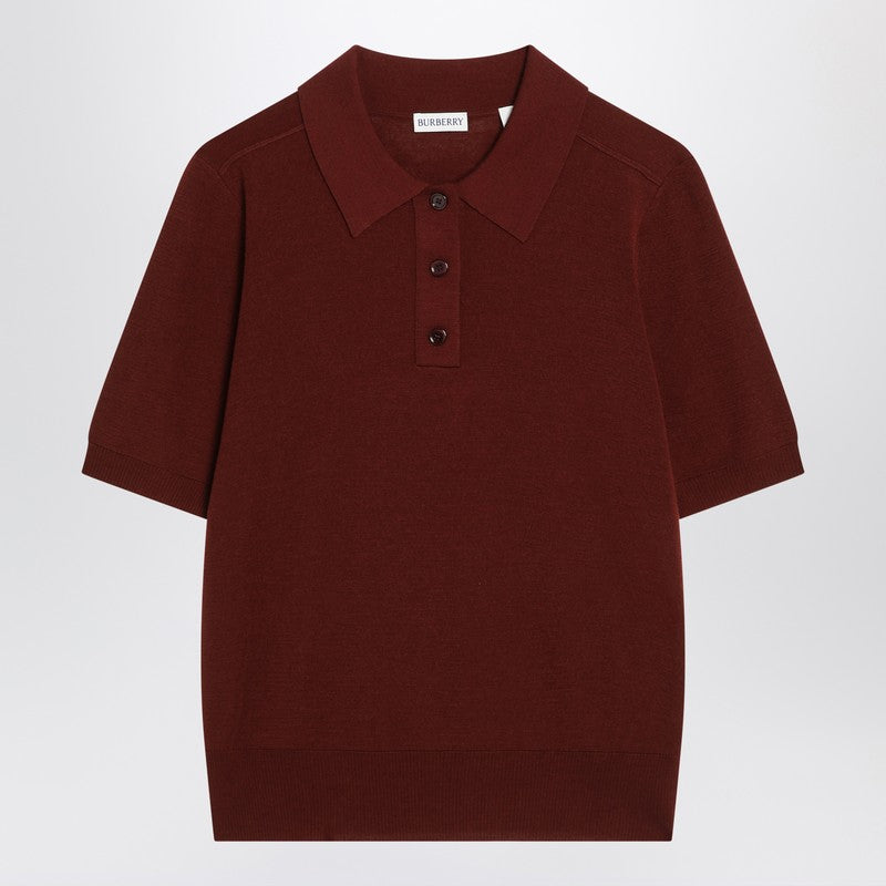 Burberry Bordeaux wool polo shirt — Burgundy women's top