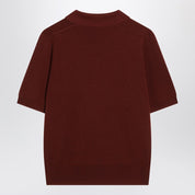 Burberry Bordeaux wool polo shirt — Burgundy women's top