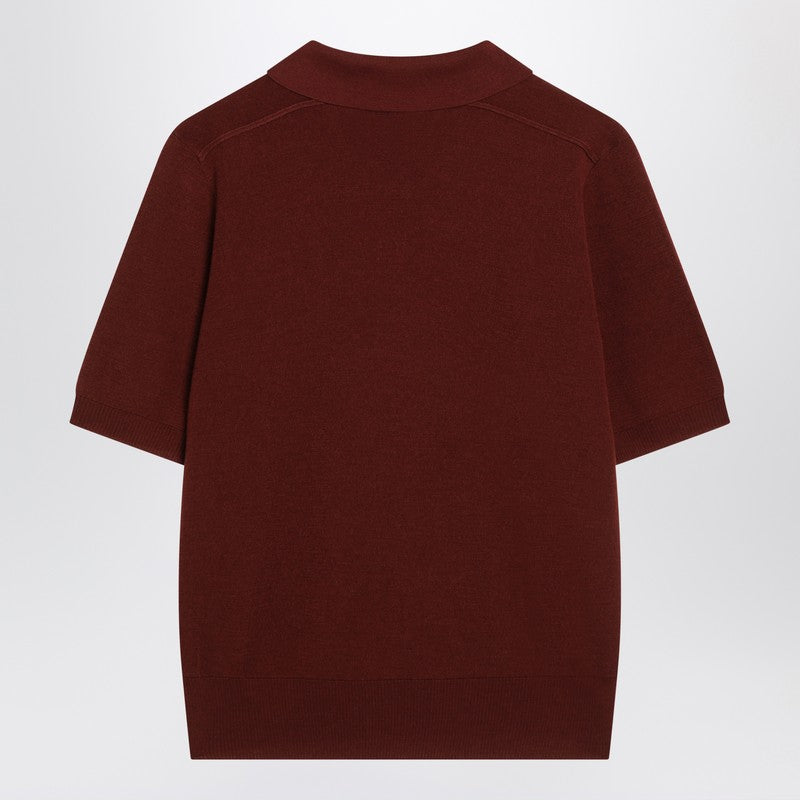 Burberry Bordeaux wool polo shirt — Burgundy women's top