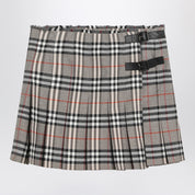 Burberry Grey wool kilt skirt with Check pattern