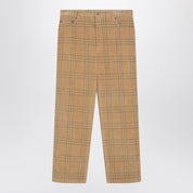 Burberry Sand-coloured check corduroy trousers