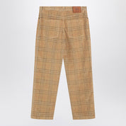 Burberry Sand-coloured check corduroy trousers