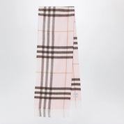 Burberry Pink cashmere scarf with a checked pattern