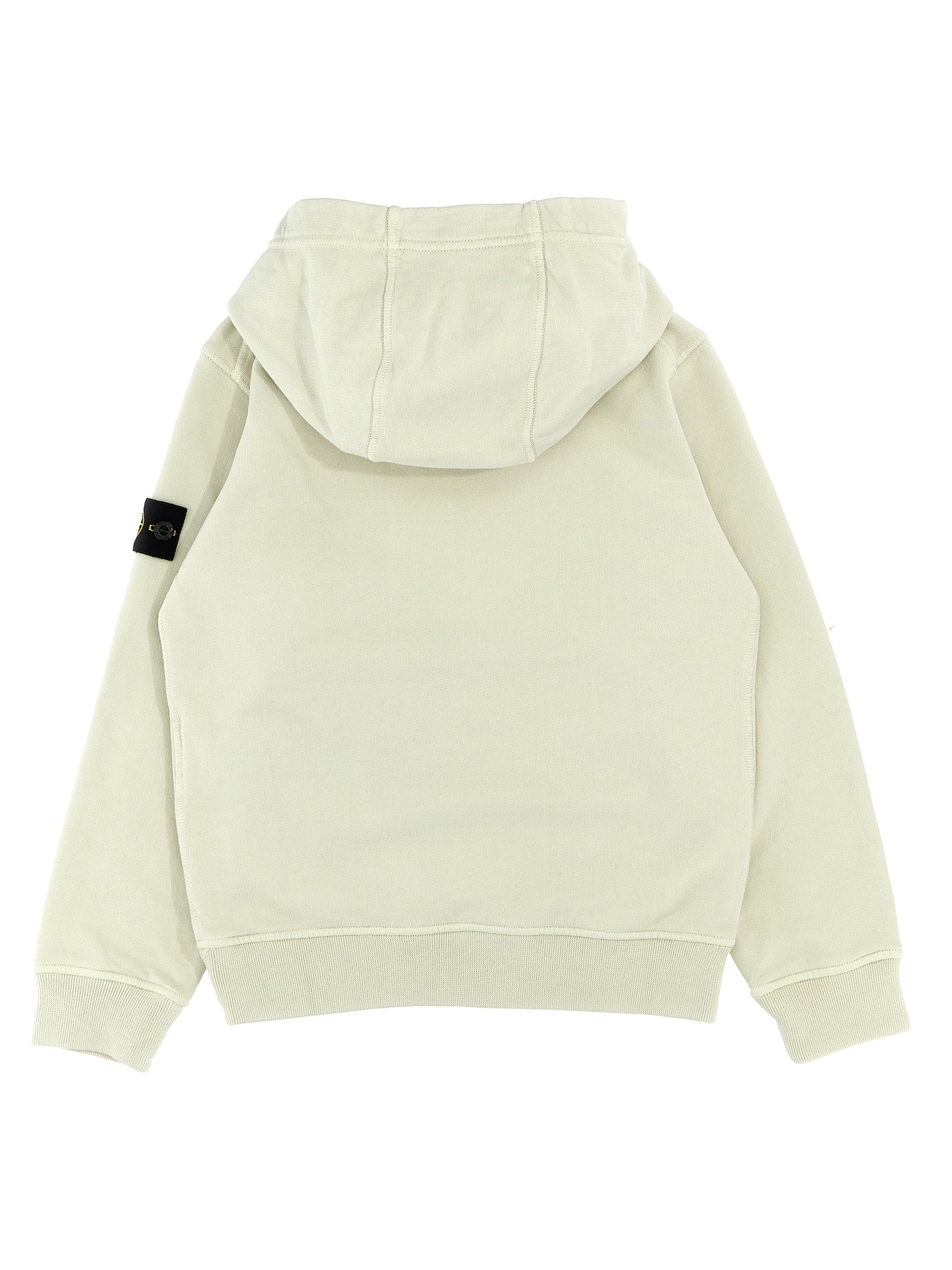 Stone Island Junior Logo Patch Hoodie - Beige Topwear
