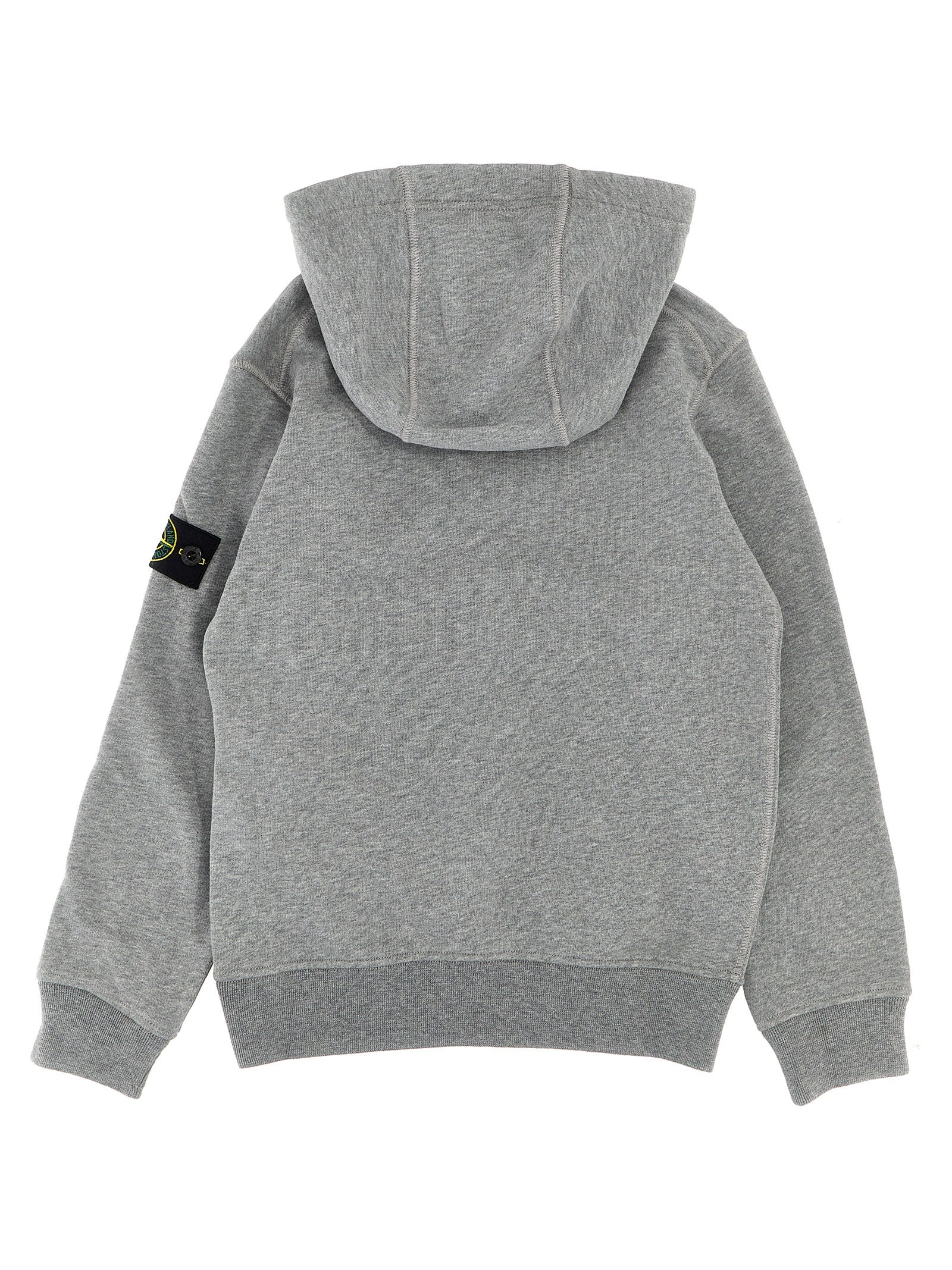 Stone Island Junior Logo Patch Hoodie — Gray Topwear