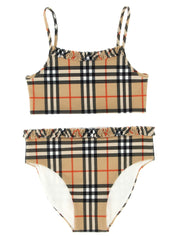 Burberry Babette Bikini Swimwear — Kids Beige Ruffle Set