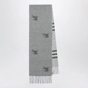 Burberry Reversible Check cashmere scarf with EKD in grey