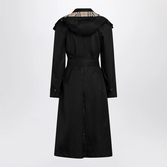 Burberry Long black nylon car coat