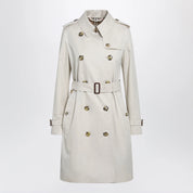 Burberry Kensington mid-length tropical gabardine trench coat, beige