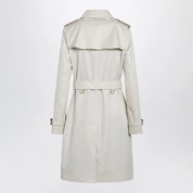 Burberry Kensington mid-length tropical gabardine trench coat, beige