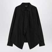 Chemise asymétrique en coton noir Balenciaga