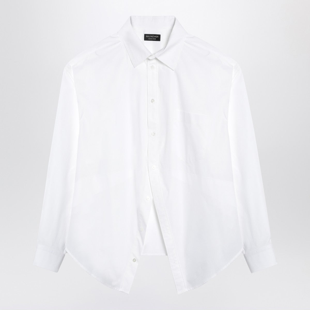 Chemise asymétrique en coton blanc Balenciaga