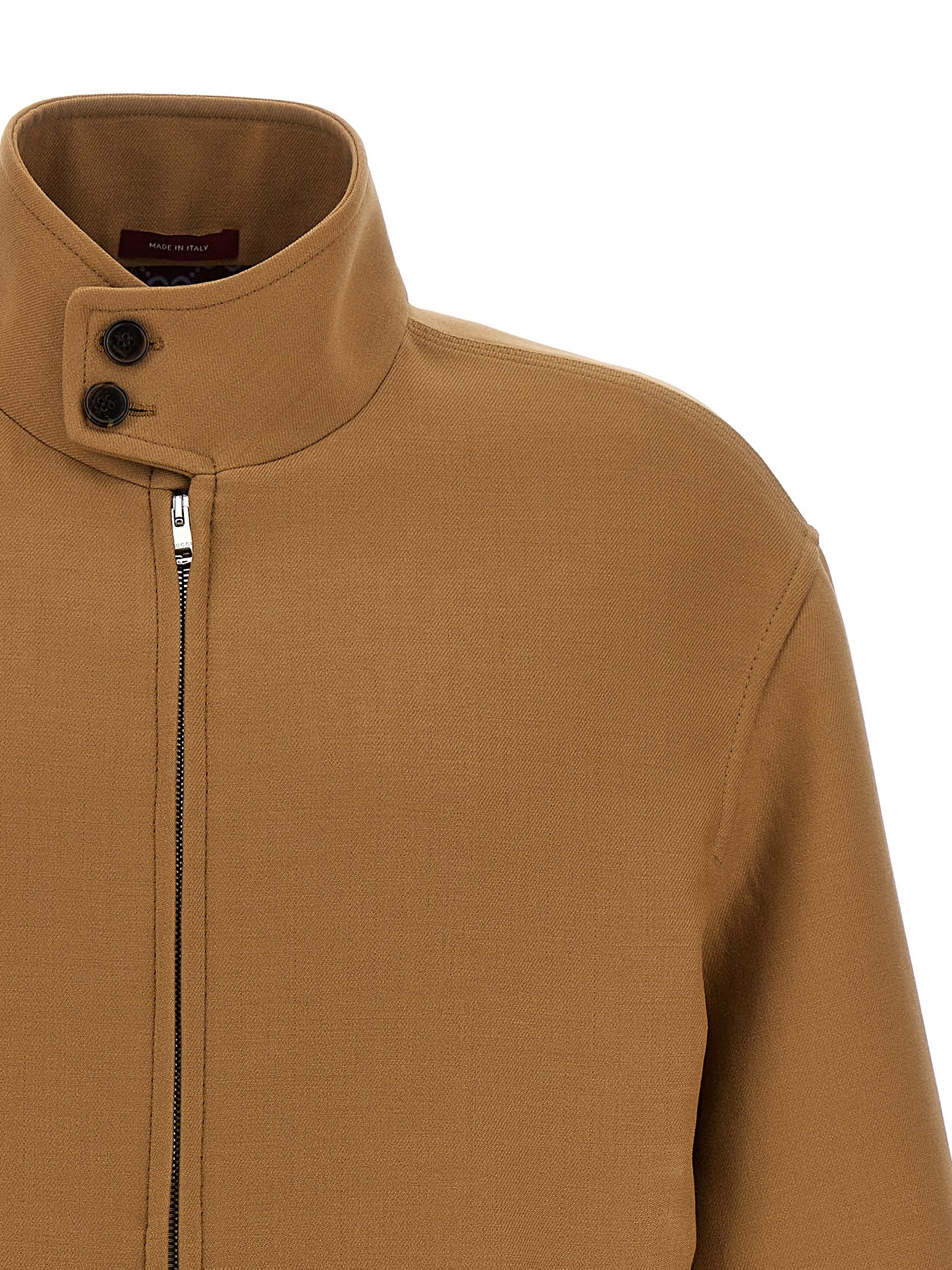 Gucci Wool Jacket for Men — Brown Stretch Knit, €1,290