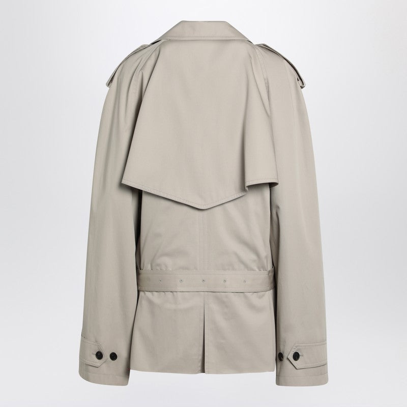 Trench court beige Balenciaga en sergé de coton
