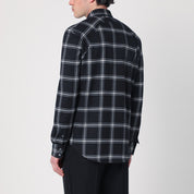 Alexander McQueen Cotton flannel checkered shirt in black and ivory