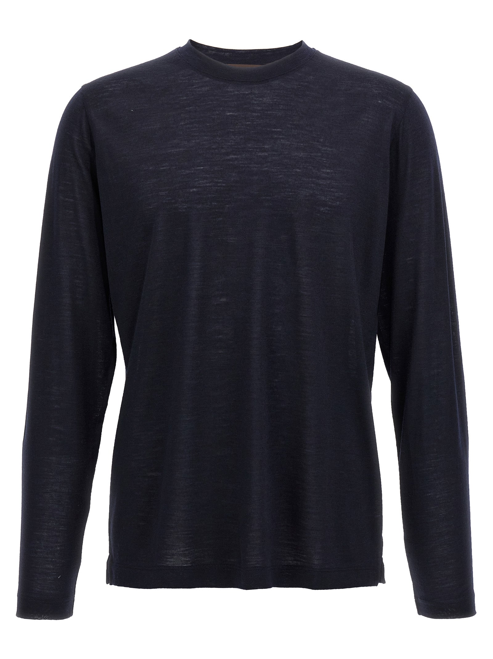 Zanone Light Wool T-shirt — Men's Slim Blue Topwear