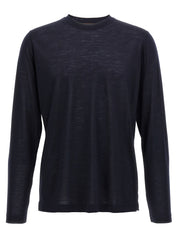 Zanone Light Wool T-shirt — Men's Slim Blue Topwear