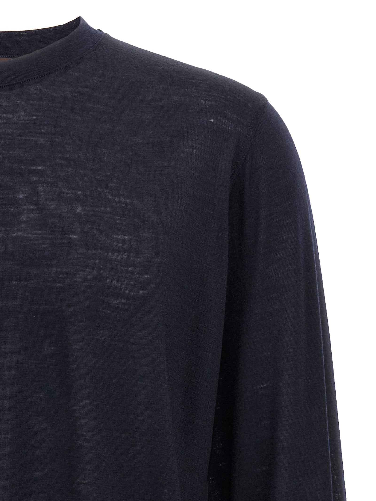 Zanone Light Wool T-shirt — Men's Slim Blue Topwear