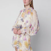 ZIMMERMANN Cream short jumpsuit with floral pattern